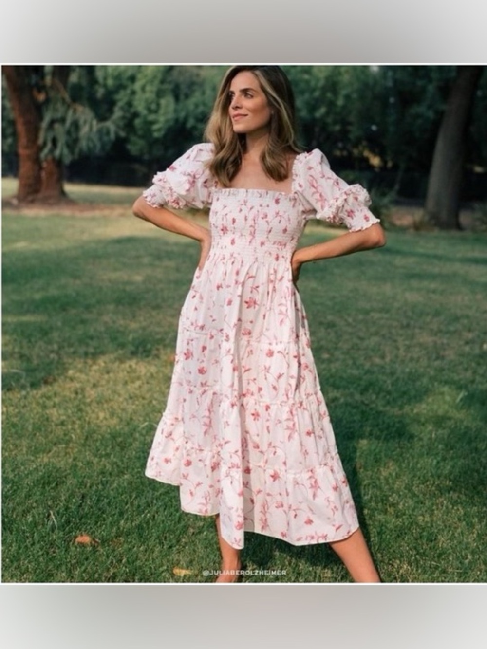 EUC Hill House Home Pink Botanical Nesli Dress
